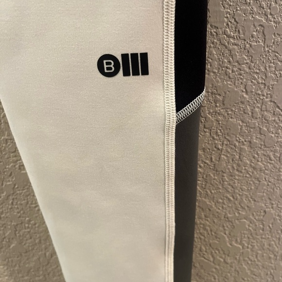 BANDIER SOLID & STRIPED Black and White Grey High-Waisted Leggings XS - Picture 6 of 7